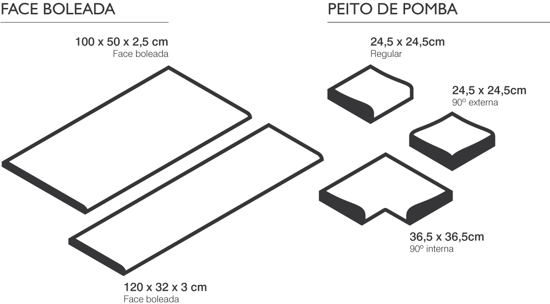 Tamanhos disponíveis